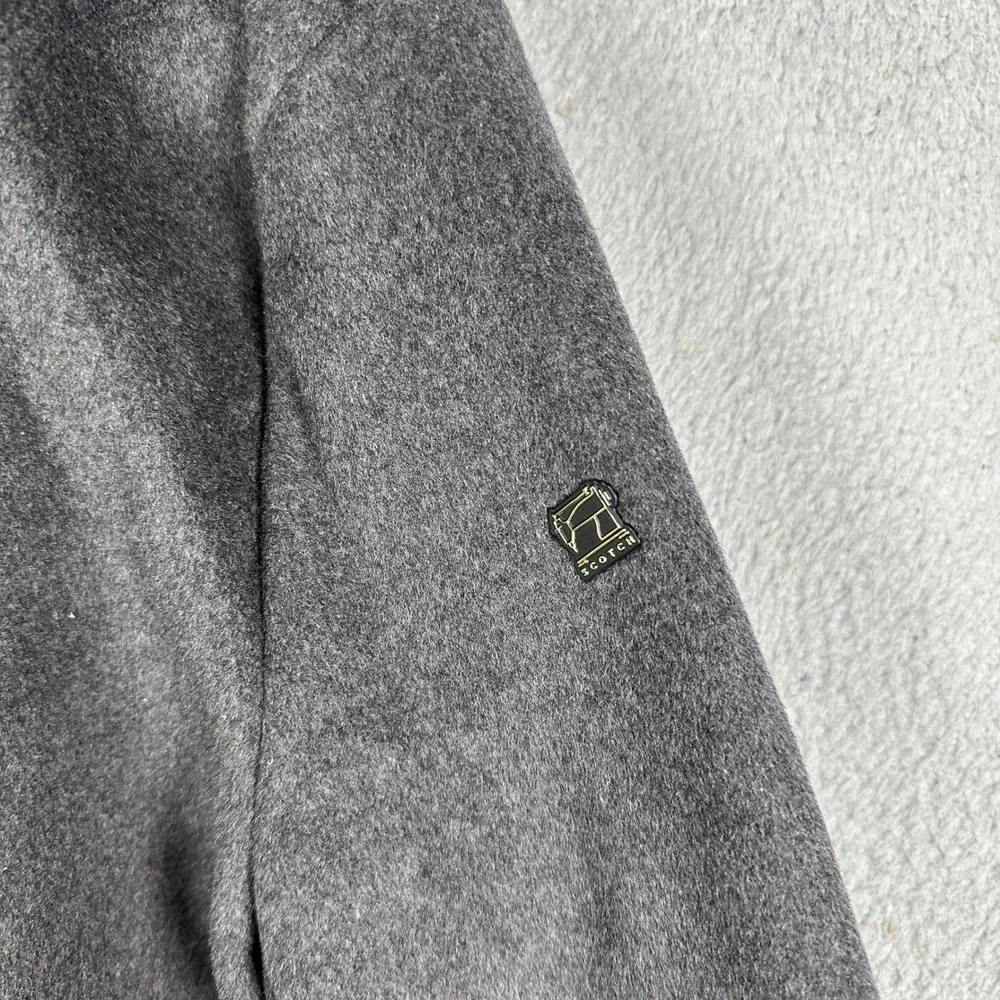 Scotch Soda Wool Blend Jacket Mens XL Grey Duffle Pea Coat Hooded Toggle Zip